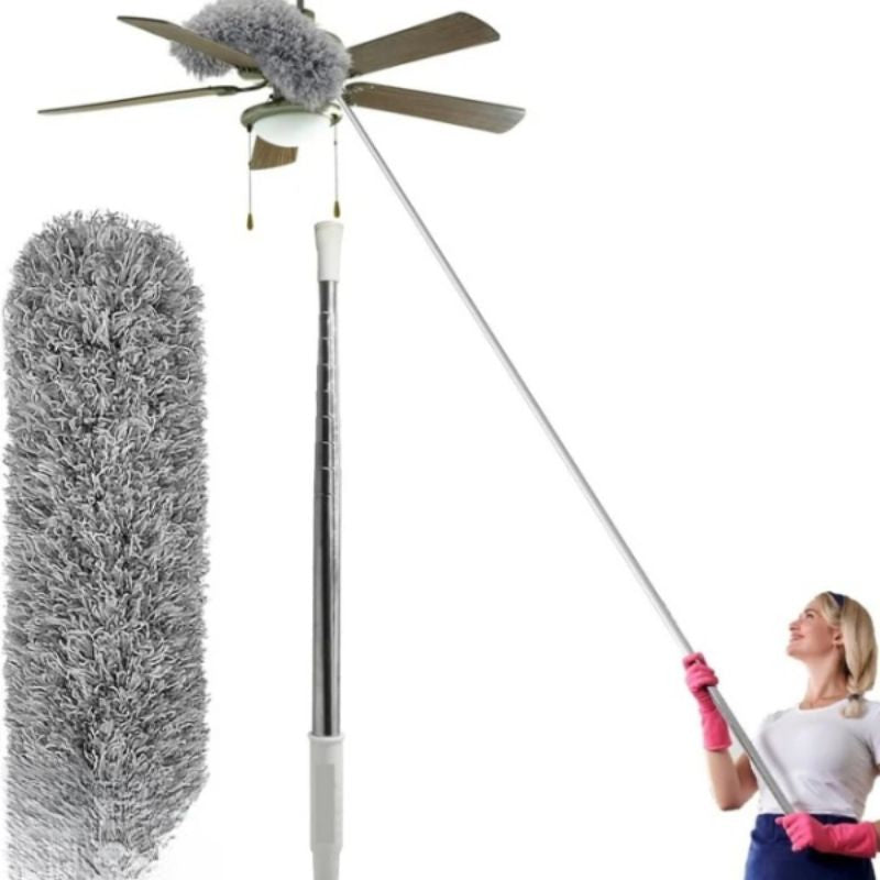 Extendable Microfiber Duster with Long Telescopic Handle | Long Reach, Bendable Head, Washable Fan & Ceiling Cleaner - My Store