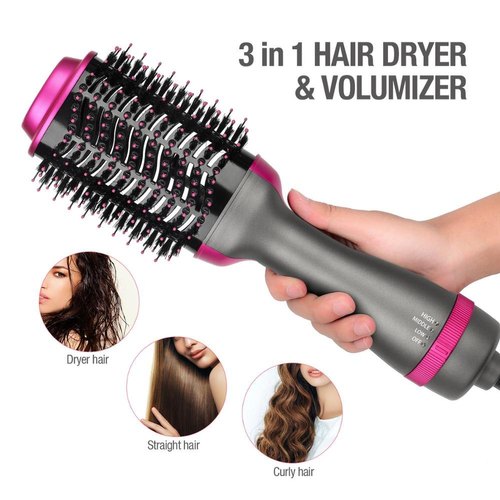 One Step Hot Air Brush | 3-in-1 | Dryer, Straightener & Volumizer for Effortless Styling - My Store