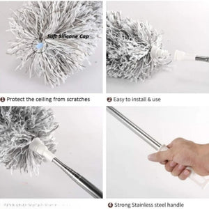Extendable Microfiber Duster with Long Telescopic Handle | Long Reach, Bendable Head, Washable Fan & Ceiling Cleaner - My Store