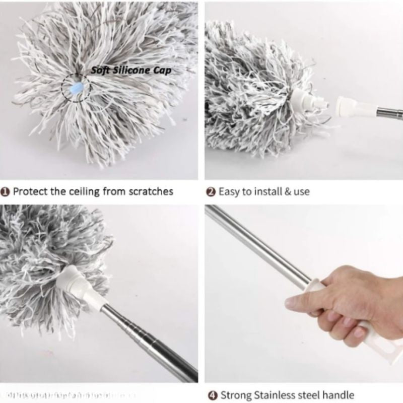 Extendable Microfiber Duster with Long Telescopic Handle | Long Reach, Bendable Head, Washable Fan & Ceiling Cleaner - My Store