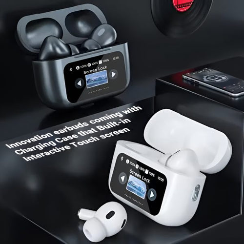 White A9 Pro ANC AirPods with Screen | Bluetooth 5.4 - My Store