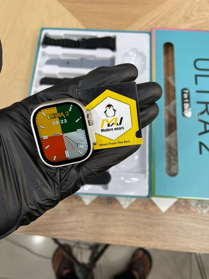 Crown 7 IN 1 SmartWatch | 2.1 Inch Full HD Screen Series 8 Wireless Charging | 7 Straps Waterproof - My Store