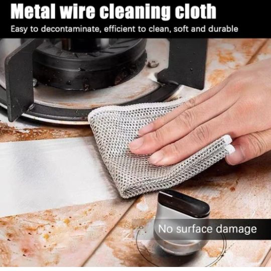 10 Dish Washing Cleaning Cloth | Metal Wire Dish Cleaning Cloth | Durable, Scratch-Free Scrubbing for Kitchen Surfaces - My Store