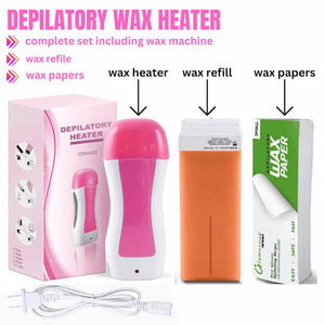 3-in-1 Wax Heater Machine for Hair Removal | Wax Heater Machine + Wax Cartrdige + Wax Strips | Portable Cartridge Wax Warmer with Epilators - My Store